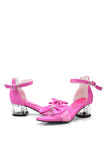 Jessie Fuşya Saten Kurdeleli Kız Çocuk Topuklu Ayakkabı
