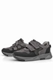 Rakerplus Hakiki Deri Gri Çocuk Sneakers Spor Ayakkabı