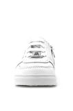 Rakerplus Hakiki Deri Beyaz Bağcıklı Fermuarlı Çocuk Sneaker Ayakkabı