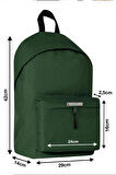 Rakerplus Yeşil 42x29x14 cm Unisex Klasik Sırt Okul Çantası