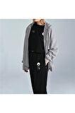 Sheforshe Ss23 210262 Kadın Fermuarlı Sweatshirt Gri Melanj S-M