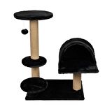 Dubex 65x87x87 cm Kedi Oyun Evi ve Tırmalama Platformu Siyah