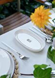 The Mia Daily Tunes Oval Servis 4lü Set 17cm