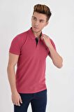 Dynamo Erkek Polo Yaka Likralı T-shirt Gül T621