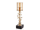 Lamedore Gold Ribbon Gövdesi Kıvrımlı Küçük Boy Mumluk 10 x 10 x 39 Cm