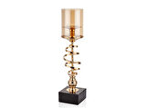 Lamedore Gold Ribbon Gövdesi Kıvrımlı Küçük Boy Mumluk 10 x 10 x 39 Cm
