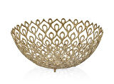 Lamedore Peacock Gold Yuvarlak Büyük Dekoratif Kase 47x47x19 Cm