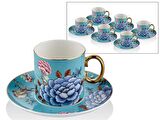 Lamedore Floral Blue 6 Parça Çay Fincan Seti 1LIN-TC063