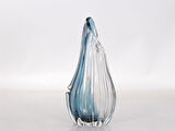 BLUE AND CLEAR LARGE GLASS VASE 20X12X40 CM