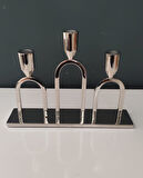 LAMEDORE NİKEL 3 LÜ MUMLUK 28*5*20 CM