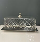 LAMEDORE DOME CAM KAPAKLI BATON KEK STANDI NİKEL 34,5X17X16,5 CM