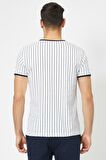 Erkek Lacivert Yazili Baskili T-Shirt 0YAM14148OK