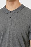 Erkek Lacivert Süs Etiket Detayli Slim Fit Polo Yaka T-shirt