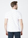 Lee Cooper Polo Yaka Kısa Kollu Desenli Beyaz Erkek T-Shirt