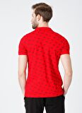 Lee Cooper Polo Kırmızı logo Desenli Kısa Kollu Erkek T-shirt