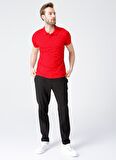 Lee Cooper Polo Kırmızı logo Desenli Kısa Kollu Erkek T-shirt