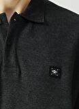 Lee Cooper Polo Yaka Düz Desen Antrasit Erkek Melanj Sweatshirt