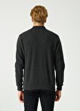Lee Cooper Polo Yaka Düz Desen Antrasit Erkek Melanj Sweatshirt