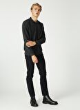 Lee Cooper Polo Yaka Düz Desen Antrasit Erkek Melanj Sweatshirt
