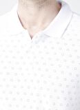 Lee Cooper Polo Yaka Kısa Kol Dar KalıpDesenli Mixed Beyaz Erkek T-Shirt