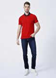 Lee Cooper Çizgili Koyu Kırmızı Erkek Polo T-Shirt 212 LCM 242046 MATTY KIRMIZI ÇİZGİL