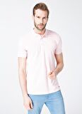 Lee Cooper Polo Yaka Dar KAlıp Pembe Erkek Polo T-Shirt
