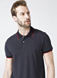 Lee Cooper Polo Yaka Kısa Kol Dar KalıpDesenli Andy Lacivert Erkek T-Shirt