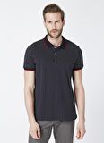 Lee Cooper Polo Yaka Kısa Kol Dar KalıpDesenli Andy Lacivert Erkek T-Shirt