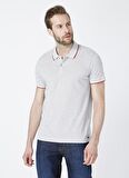 Lee Cooper Bisiklet Yaka Kısa Kol Dar Kalıp Desenli Andy Gri Erkek T-Shirt
