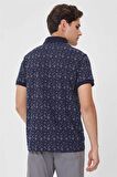 Lee Cooper Polo Yaka Kısa Kol Dar KalıpDesenli Fresh Lacivert Erkek T-Shirt