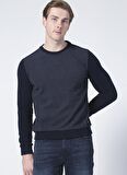 Lee Cooper 221 Lcm 241043 Newdiagonal Bisiklet Yaka Normal Kalıp Düz Koyu Lacivert Erkek Sweatshirt