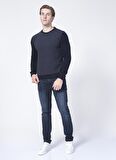Lee Cooper 221 Lcm 241043 Newdiagonal Bisiklet Yaka Normal Kalıp Düz Koyu Lacivert Erkek Sweatshirt