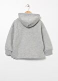 Lee Cooper 221 Lcg 241004-7201   Gri Melanj Kapüşonlu Taşlı Kız Çocuk Sweatshirt