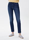 Lee Cooper Yüksek Bel Dar Kalıp Düz Mavi Kadın Denim Pantolon - 222 LCF 121008