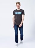 Lee Cooper 222 Lcm 242011 Brendon Bisiklet Yaka Slim Fit Baskılı Antrasit Erkek T-Shirt