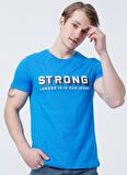 Lee Cooper Bisiklet Yaka Slim Fit Baskılı Mavi Erkek T-Shirt - 222 Lcm 242029 Storing Mavi