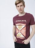 Lee Cooper 222 Lcm 242030 Kenway Bisiklet Yaka Slim Fit Baskılı Mürdüm Erkek T-Shirt