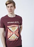 Lee Cooper 222 Lcm 242030 Kenway Bisiklet Yaka Slim Fit Baskılı Mürdüm Erkek T-Shirt