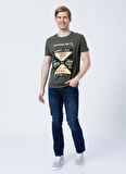 Lee Cooper 222 Lcm 242030 Kenway Bisiklet Yaka Slim Fit Baskılı Haki Erkek T-Shirt