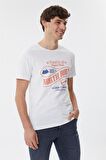 Lee Cooper Erkek Merlin O Yaka T-Shirt 625242035 Beyaz