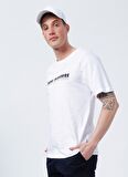 Lee Cooper 222 Lcm 242046 Sanders Bisiklet Yaka Oversized Düz Beyaz Erkek T-Shirt