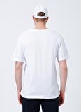 Lee Cooper 222 Lcm 242046 Sanders Bisiklet Yaka Oversized Düz Beyaz Erkek T-Shirt