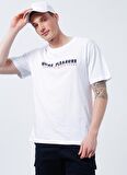 Lee Cooper 222 Lcm 242046 Sanders Bisiklet Yaka Oversized Düz Beyaz Erkek T-Shirt