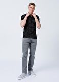 Lee Cooper 222 Lcm 242051 Bradley Slim Fit Desenli Siyah Erkek Polo T-Shirt
