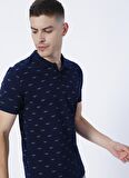 Lee Cooper Desenli Açık Lacivert Erkek Polo T-Shirt 222 LCM 242052 BOBBY A.LACIVERT
