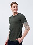 Lee Cooper Bisiklet Yaka Düz Haki Erkek T-Shirt 222 LCM 242053 BAINES HAKI