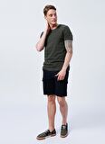 Lee Cooper Bisiklet Yaka Düz Haki Erkek T-Shirt 222 LCM 242053 BAINES HAKI