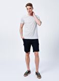 Lee Cooper Bisiklet Yaka Düz Gri Melanj Erkek T-Shirt 222 LCM 242053 BAINES GRI MELANJ