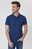 Lee Cooper Polo Yaka Pike Desenli Mavi Erkek T-Shirt 222 LCM 242057 TWINS INDIGO