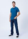 Lee Cooper Polo Yaka Pike Desenli Petrol Erkek T-Shirt 222 LCM 242057 TWINS
